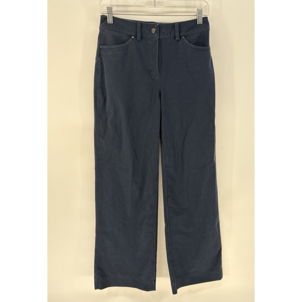 Lululemon City Sleek Pants Women 26 Navy 5 Pocket High Rise Wide Leg Utilitech